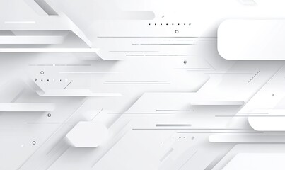 Abstract white geometric shapes, layered design