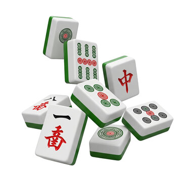 Mahjong tiles isolated 