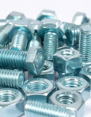 Close-up of metal bolts and nuts