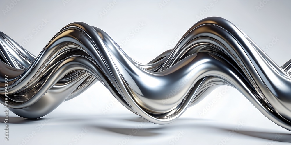Poster sleek and modern abstract spiral with a smooth, metallic texture, creating a dynamic and elegant des