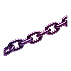 Obraz premium Purple metal chain isolated on transparent background
