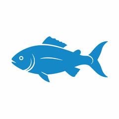 Fototapeta premium A fish solid color vector isolated on white background