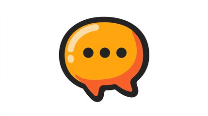 Orange speech bubble with three dots