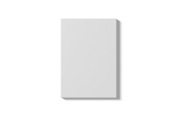 Flat Lay View of Blank White Portrait Painting Canvas, 3d Illustration