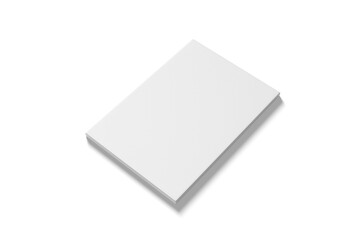 High Angle View of Blank White Portrait Painting Canvas, 3d Illustration