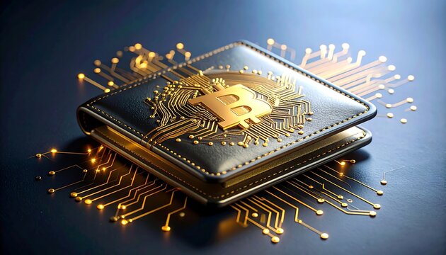 Digital wallet with circuit board - Powered by Adobe