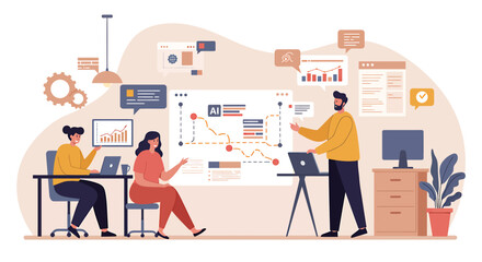 Business Team Analyzing Data for Strategic Growth.