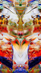 Fototapeta premium Abstract art background . Hand painting artwork on canvas .