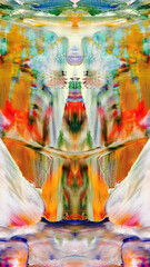 Fototapeta premium Abstract art background . Hand painting artwork on canvas .