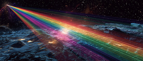 Colorful light beams in a cosmic landscape