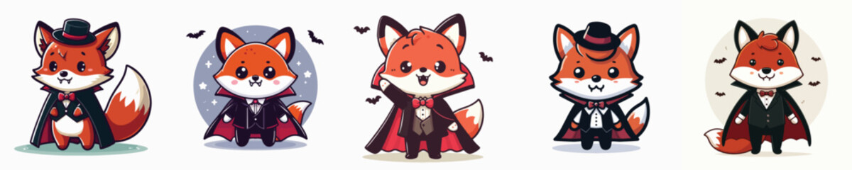 Fox vector in Dracula costume