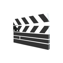 Obraz premium Movie Clapperboard Icon. Film Production Cinema Slate Vector Illustration