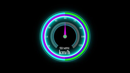 speedometer, bike, car speed meter animated.and black background with 4k video animation . - Powered by Adobe