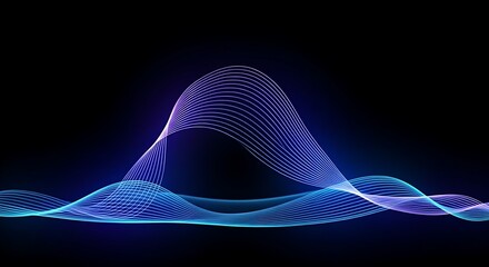 Abstract Digital Waveform Visualization Futuristic Blue Purple Gradient Energy Flow Seamless Loop