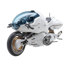 Fototapeta premium 3D Render of Hover Bike with Transparent Cockpit Isolated on Transparent White Background
