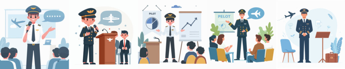 pilot vector giving a speech