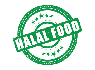 Halal Food Rubber Stamp Seal with a Dotted Circle