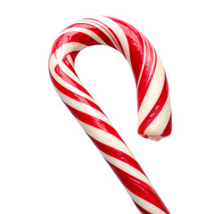Sweet striped candy canes, a festive symbol of the holiday season, are isolated on a white background
