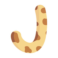 Alphabet letter  J giraffe print pattern wild animal skin texture typography font
