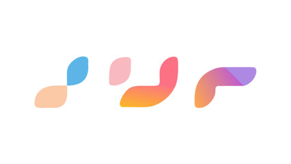 Abstract gradient shapes logo design vector template for business identity and branding illustration