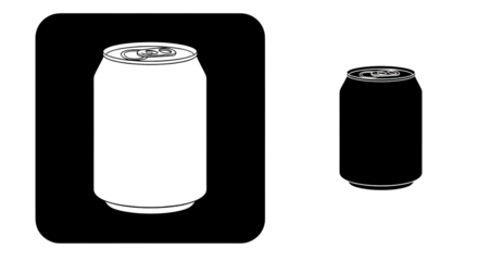 Soda can line drawing icon isolated PNG with Transparent Background