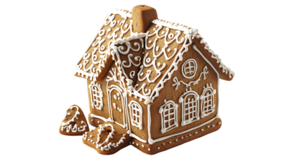 PNG Gingerbread house gingerbread cookie food isolated on a transparent background