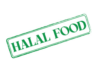 Halal Food Rubber Stamp Seal with an Outline and Text