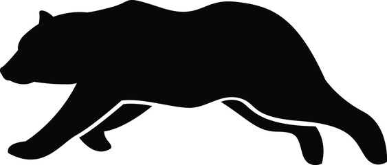 Large Collection of Wildlife Silhouettes: Bears, Deer, and Other Animals in Black and White Vector Graphics.