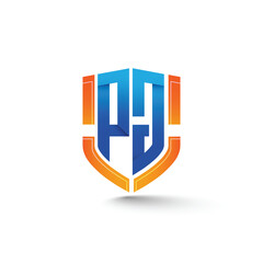 Creative unique letter G and P logo icon design vector illustration element template editable, Symbol initial GP, PG monogram concept with red color for brand identity and business company PG Shield