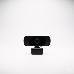 Black Web Camera Isolated on a White Background. High Resolution.