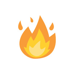 Vector illustration of fire on white background. 
