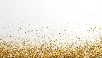 Obraz premium Gold glitter confetti on light background