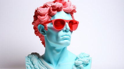 Gypsum pop art aesthetic statue head