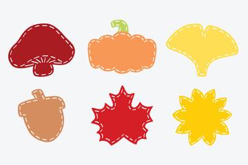 Hand sewing autumn plant label