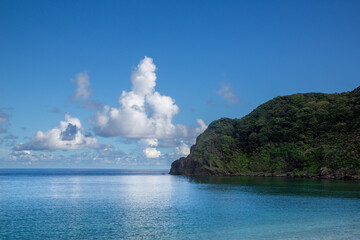 Fototapeta premium 奄美の夕景。イメージ。夏雲。