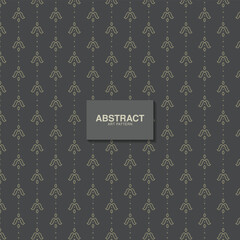 Delicate Line Art Ornamental Damask Style Art Pattern on Dark Background