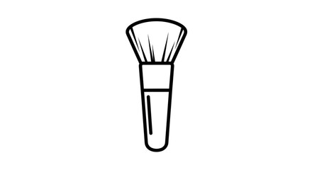 Minimalist Outline of a Makeup Brush for Cosmetics Application