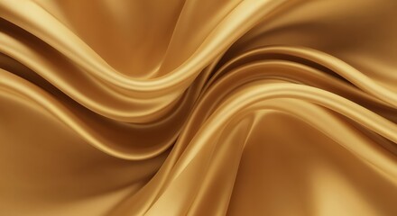 Obraz premium Golden Fabric: A captivating depiction of flowing gold fabric, swirling and cascading, inviting viewers to immerse themselves in a world of luxury and artistic expression.