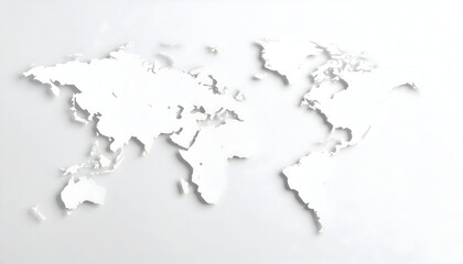 White World Map Illustration on a Light Gray Background