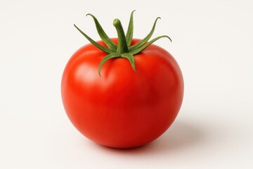 Vibrant Red Tomato: Capturing a plump, juicy tomato, freshly picked, a culinary delight. This image showcases nature's perfect bounty and healthy eating. 