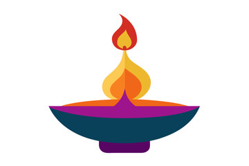 Diwali festival lamp silhouette vector