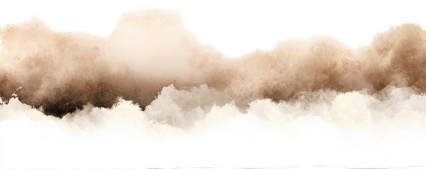 Abstract watercolor cloudscape, light brown and white