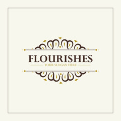 Elegant Vintage Flourishes Decorative Frame for Logo or Brand Presentation