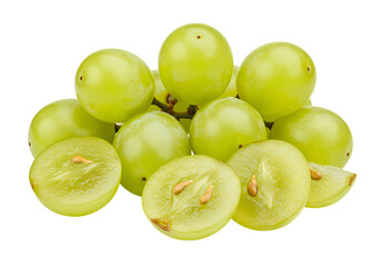 Obraz premium Green Grapes: Fresh, Juicy, and Ready to Eat on white background