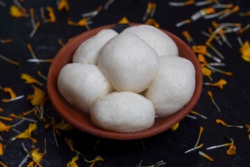 Rasgulla an indian dessert white balls dipped in sugar syrup