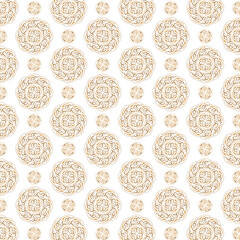 Ornamental Handdrawn Floral Medallion Seamless Repeating Pattern Elegant Design