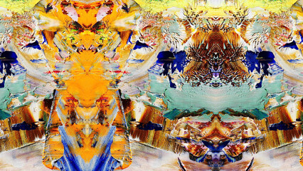 Fototapeta premium Abstract art background . Hand painting artwork on canvas .