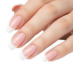 Elegant french manicure isolated on transparent background transparent background