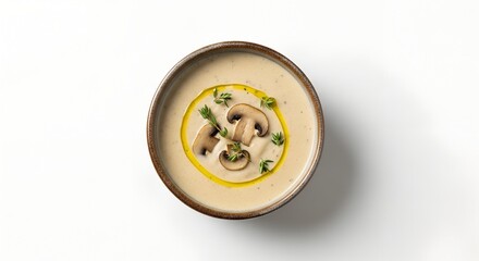 Fototapeta premium Mashroom soup on white background