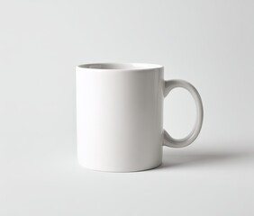 Empty white mug on plain background